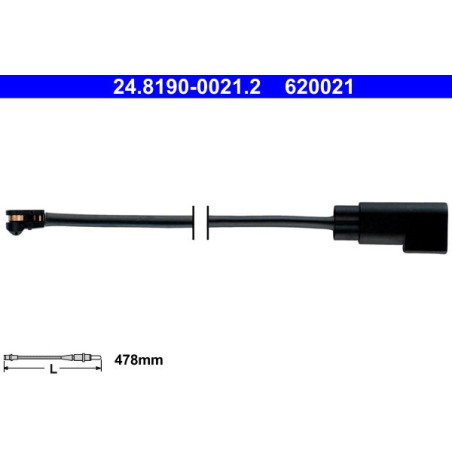 ATE 24.8190-0021.2 Sensor desgaste pastillas freno para Ford Transit