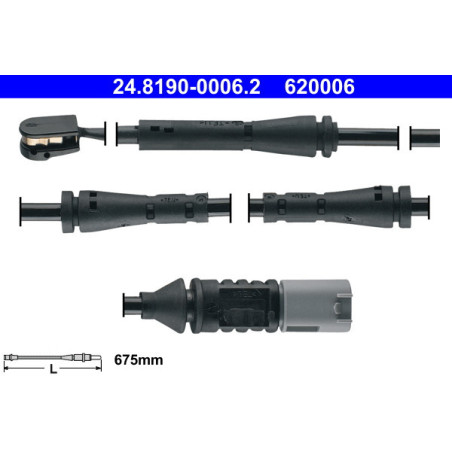 ATE 24.8190-0006.2 Témoin d'usure de plaquette de frein avant gauche pour BMW 3 4 1 2