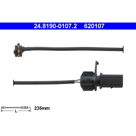 ATE 24.8190-0107.2 Czujnik zużycia klocków hamulcowych dla VW Passat