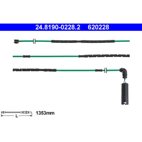 ATE 24.8190-0228.2 Témoin d'usure de plaquette de frein pour BMW 3