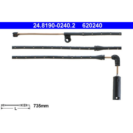 ATE 24.8190-0240.2 Témoin d'usure de plaquette de frein pour BMW X3