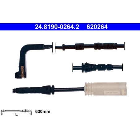 ATE 24.8190-0264.2 Sensor desgaste pastillas freno delantero para BMW 3 1