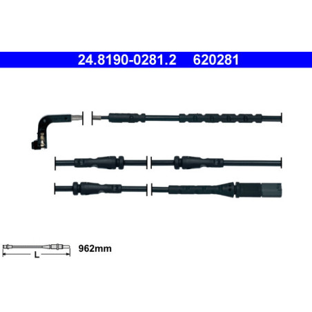 ATE 24.8190-0281.2 Témoin d'usure de plaquette de frein pour BMW X5 X6