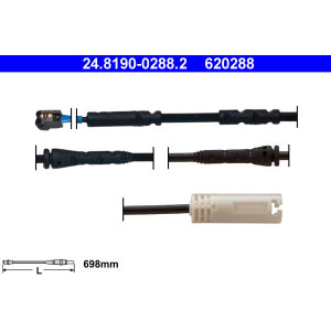 ATE 24.8190-0288.2 Témoin d'usure de plaquette de frein pour BMW 1