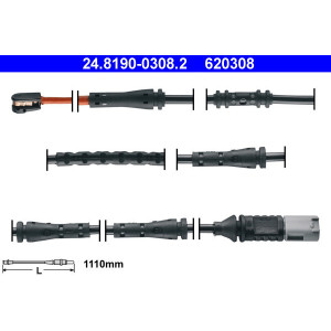 ATE 24.8190-0308.2 Sensor desgaste pastillas freno para BMW 5