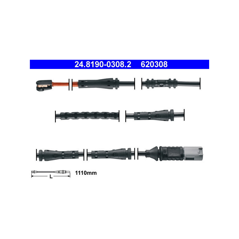 ATE 24.8190-0308.2 Sensor desgaste pastillas freno para BMW 5