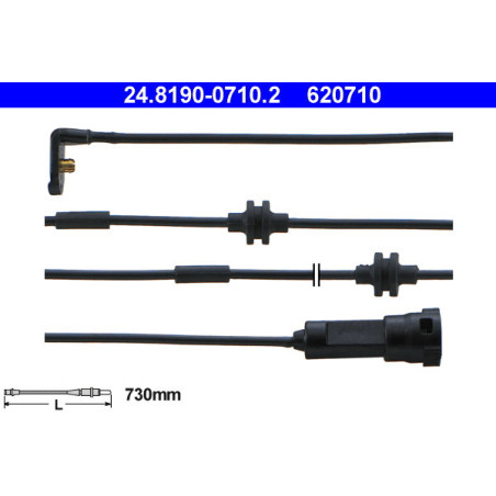 ATE 24.8190-0710.2 Sensor desgaste pastillas freno para Omega