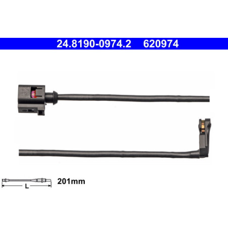 ATE 24.8190-0974.2 Témoin d'usure de plaquette de frein pour Audi TT