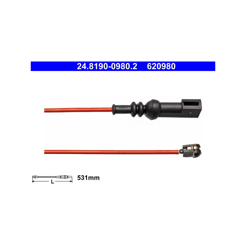 ATE 24.8190-0980.2 Snímač opotřebení brzdových destiček zadní pro Ford Transit