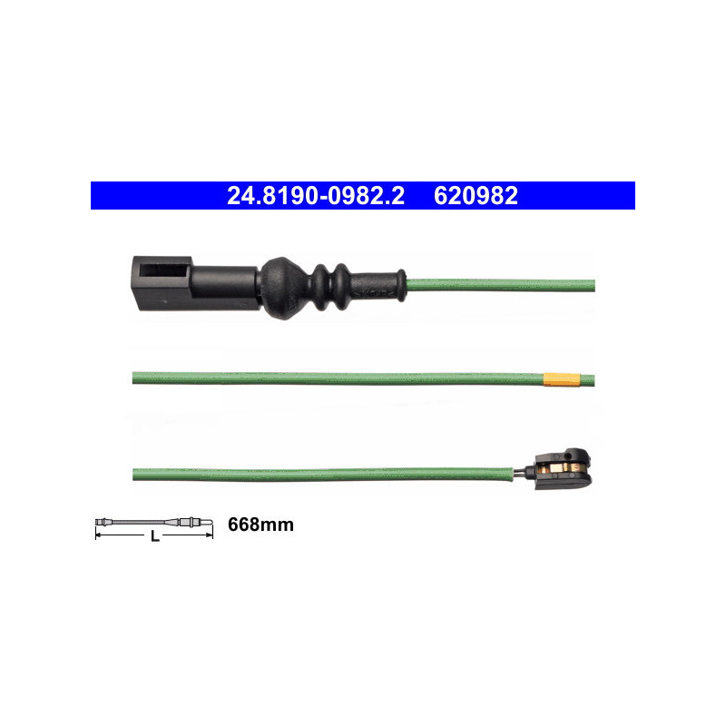 ATE 24.8190-0982.2 Sensor desgaste pastillas freno para Ford Transit