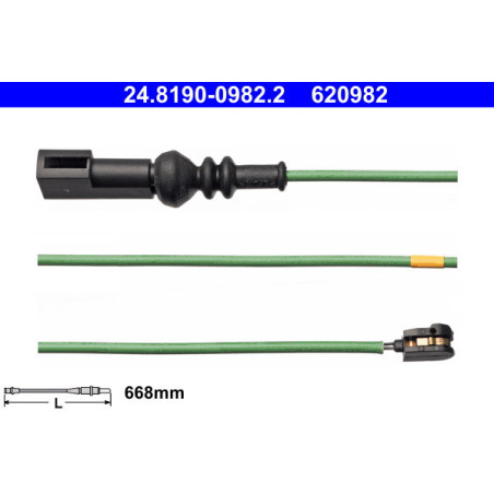 ATE 24.8190-0982.2 Sensor desgaste pastillas freno para Ford Transit