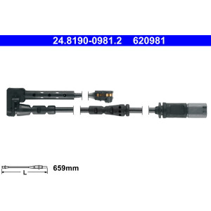 ATE 24.8190-0981.2 Sensor desgaste pastillas freno delantero izquierdo para Hatchback Convertible