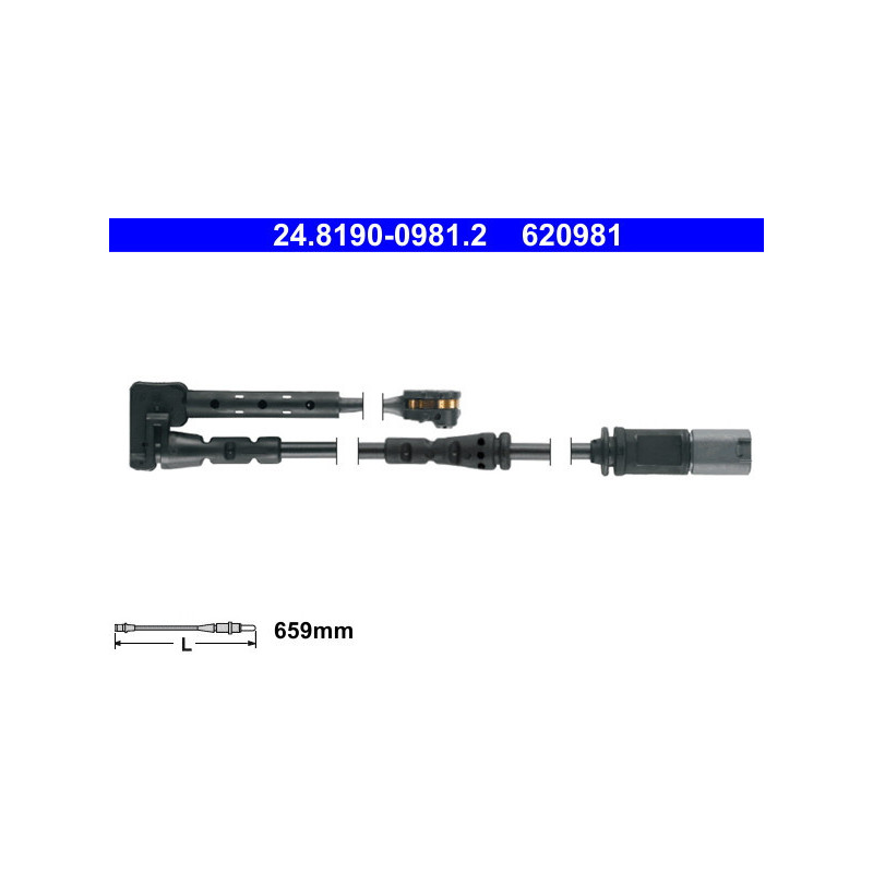 ATE 24.8190-0981.2 Brake Pad Wear Sensor Front Left for Hatchback Convertible Countryman