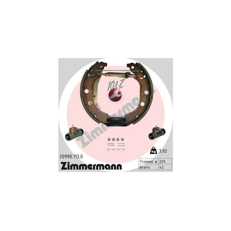 ZIMMERMANN 20990.113.0 Zestaw szczęk hamulcowych dla
