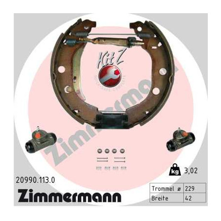 ZIMMERMANN 20990.113.0 Jeu de mâchoires de frein pour