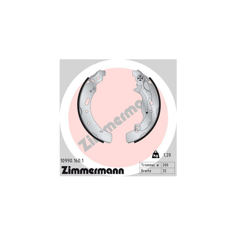 ZIMMERMANN 10990.160.1 Jeu de mâchoires de frein pour