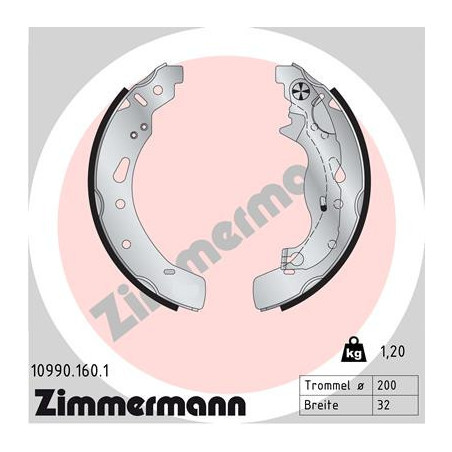 ZIMMERMANN 10990.160.1 Bremsbackensatz für