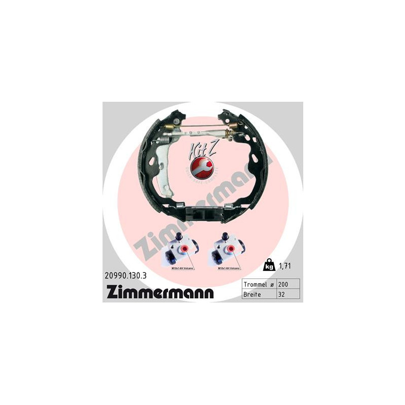 ZIMMERMANN 20990.130.3 Sada brzdových čeľustí pre