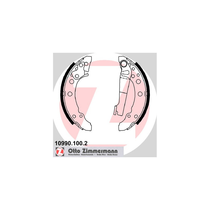 ZIMMERMANN 10990.100.2 Sada brzdových čeľustí pre