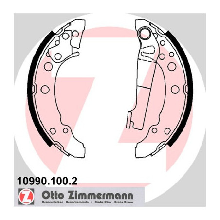 ZIMMERMANN 10990.100.2 Sada brzdových čeľustí pre