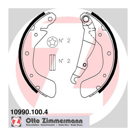 ZIMMERMANN 10990.100.4 Jeu de mâchoires de frein pour