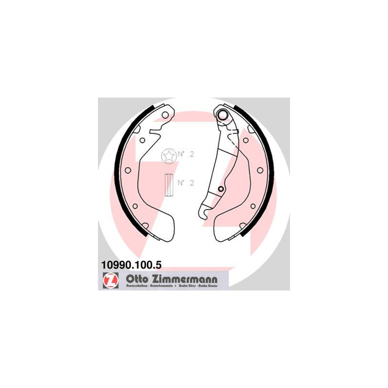 ZIMMERMANN 10990.100.5 Brake Shoe Set Rear for