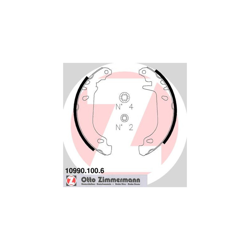 ZIMMERMANN 10990.100.6 Brake Shoe Set Rear for