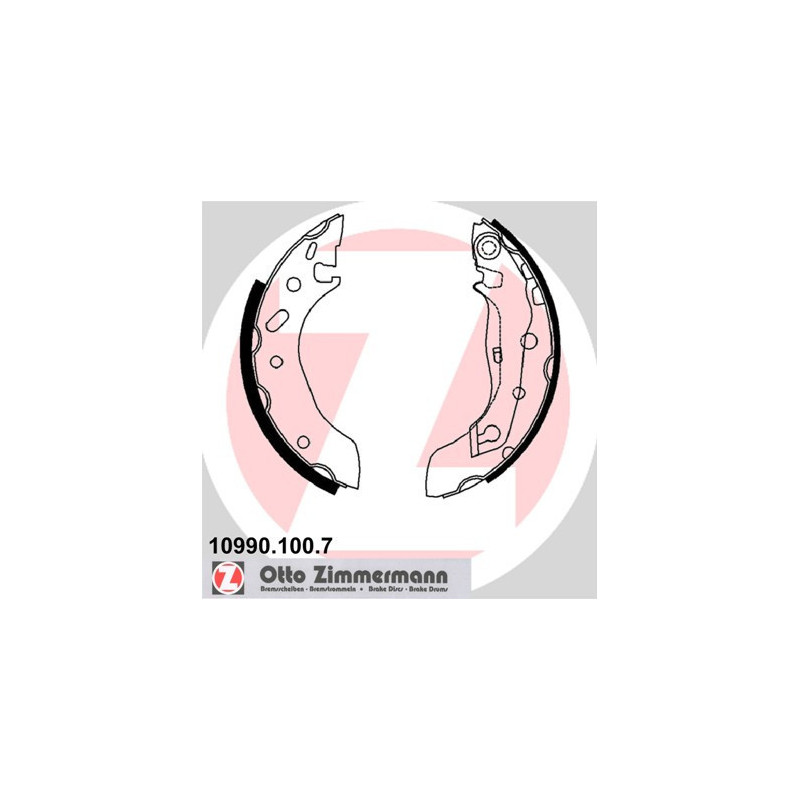 ZIMMERMANN 10990.100.7 Zestaw szczęk hamulcowych dla