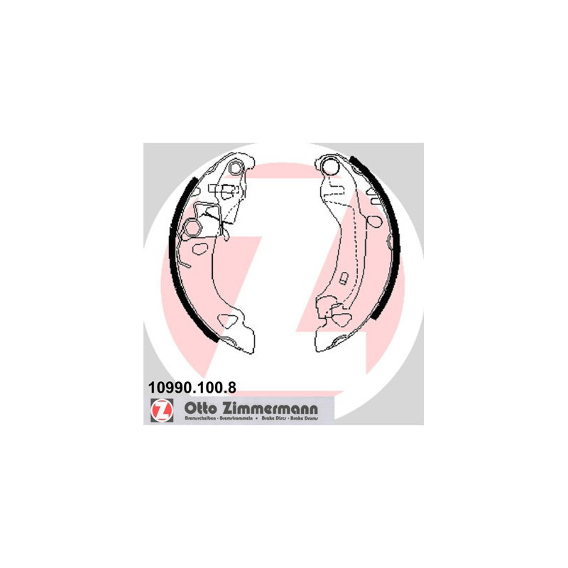 ZIMMERMANN 10990.100.8 Zestaw szczęk hamulcowych dla