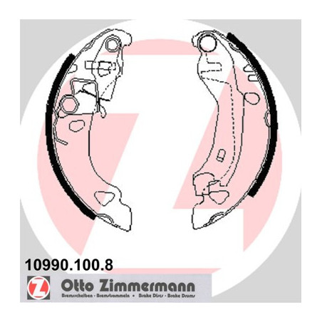 ZIMMERMANN 10990.100.8 Sada brzdových čeľustí pre