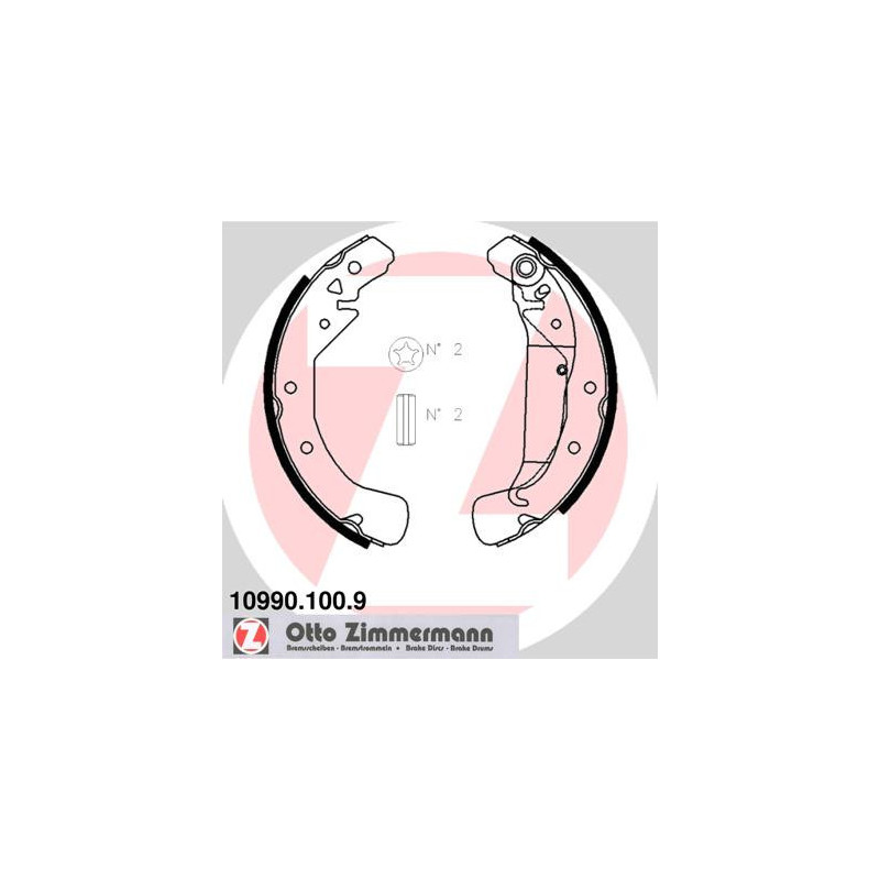 ZIMMERMANN 10990.100.9 Bremsbackensatz für