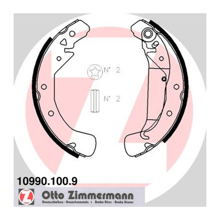 ZIMMERMANN 10990.100.9 Bremsbackensatz für