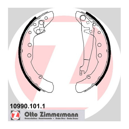 ZIMMERMANN 10990.101.1 Zestaw szczęk hamulcowych dla