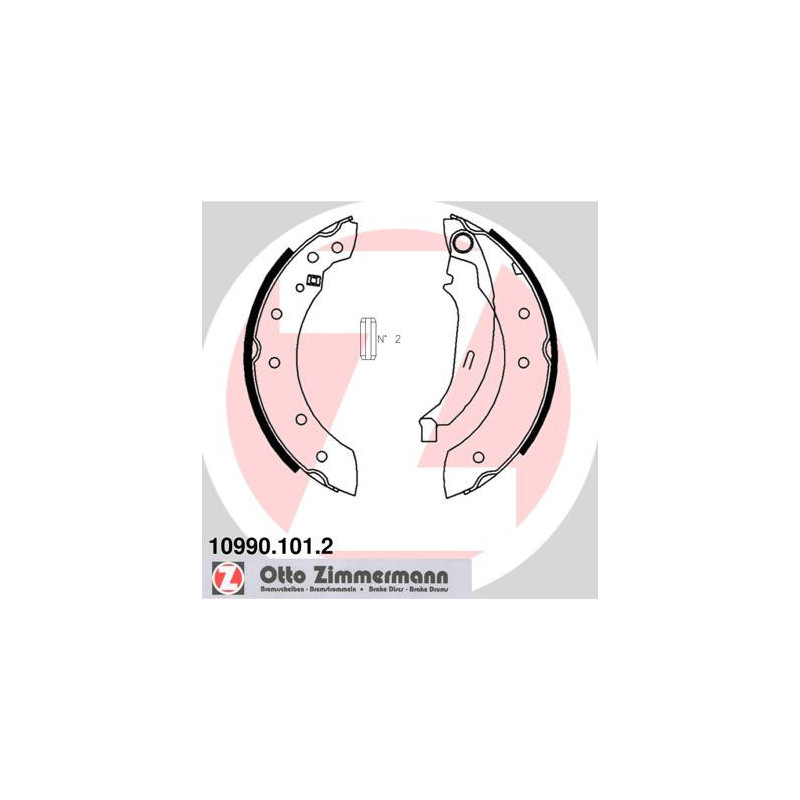 ZIMMERMANN 10990.101.2 Jeu de mâchoires de frein pour