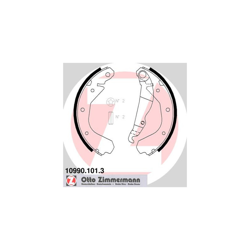 ZIMMERMANN 10990.101.3 Brake Shoe Set Rear for