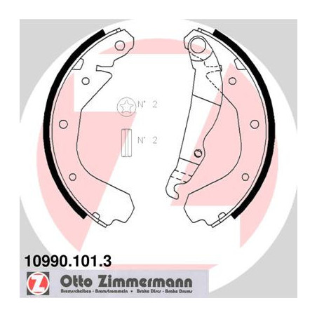 ZIMMERMANN 10990.101.3 Zestaw szczęk hamulcowych dla