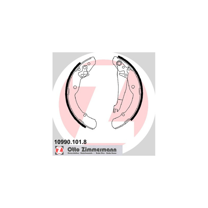 ZIMMERMANN 10990.101.8 Brake Shoe Set Rear for