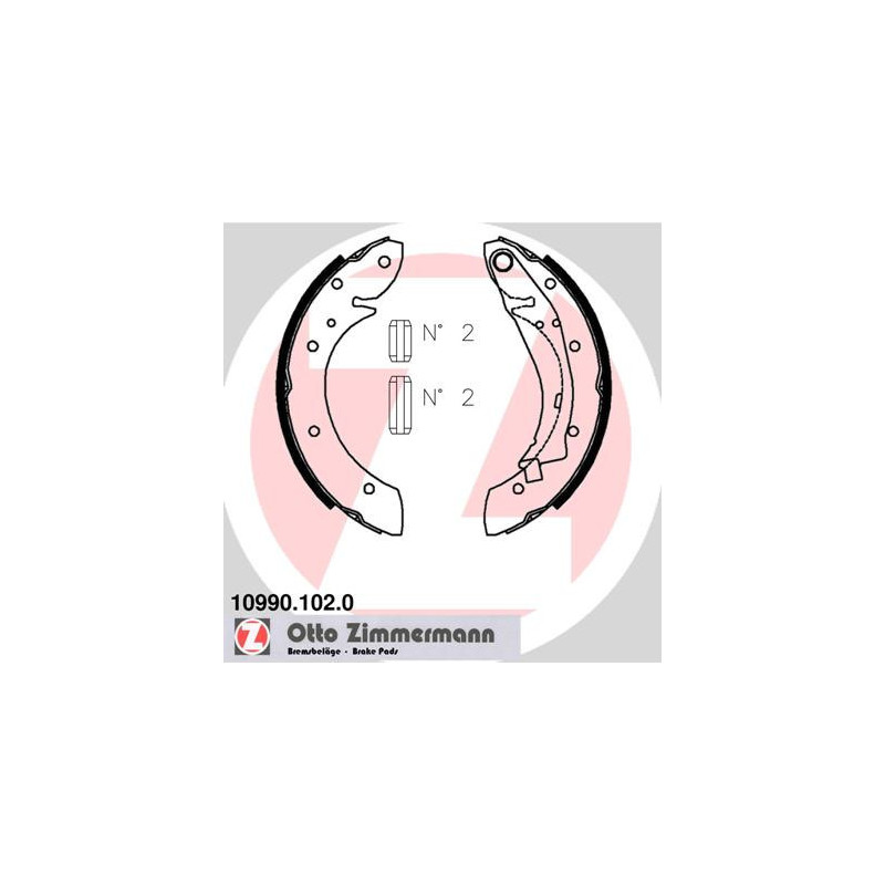 ZIMMERMANN 10990.102.0 Brake Shoe Set Rear for