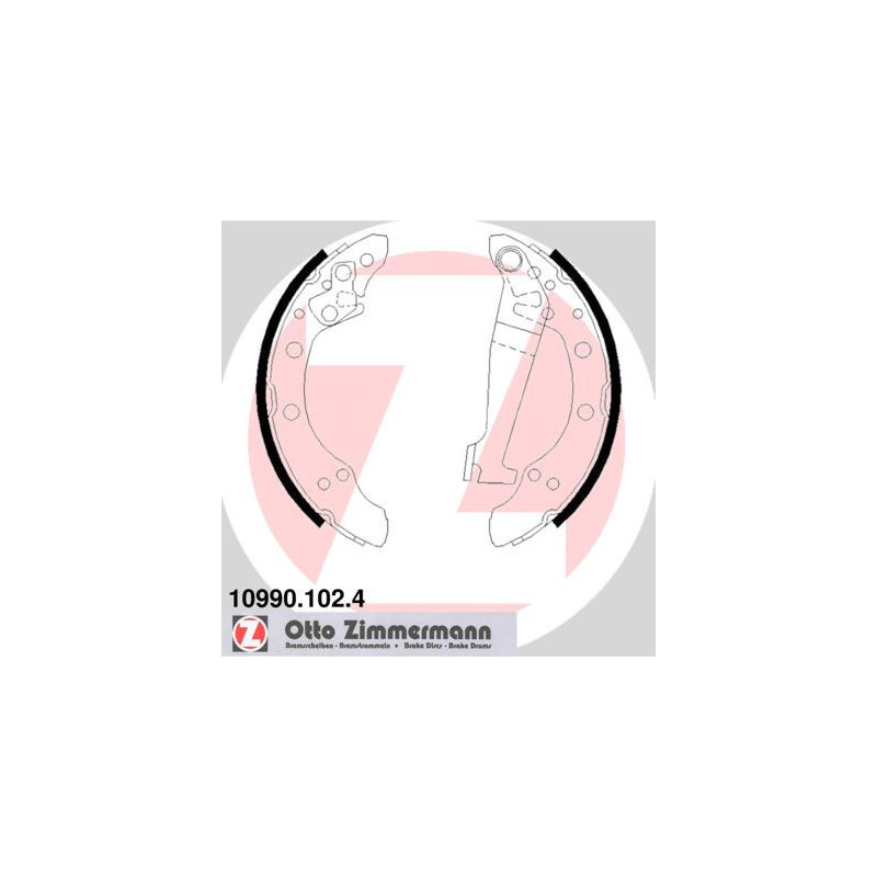 ZIMMERMANN 10990.102.4 Sada brzdových čelistí pro