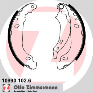 ZIMMERMANN 10990.102.6 Brake Shoe Set Rear for