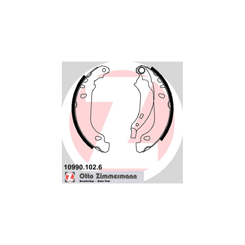 ZIMMERMANN 10990.102.6 Brake Shoe Set Rear for