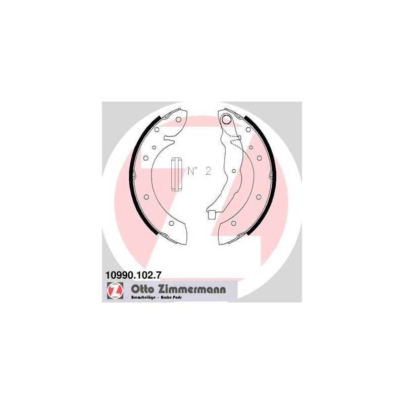 ZIMMERMANN 10990.102.7 Bremsbackensatz für