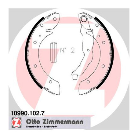 ZIMMERMANN 10990.102.7 Sada brzdových čelistí pro