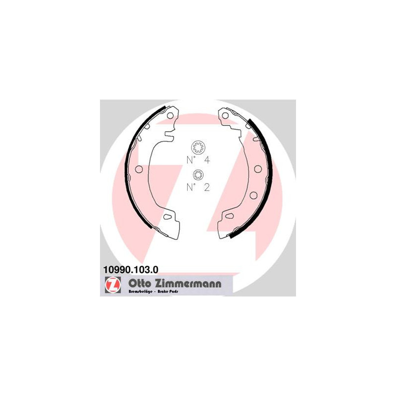 ZIMMERMANN 10990.103.0 Jeu de mâchoires de frein pour