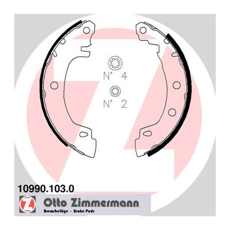 ZIMMERMANN 10990.103.0 Jeu de mâchoires de frein pour