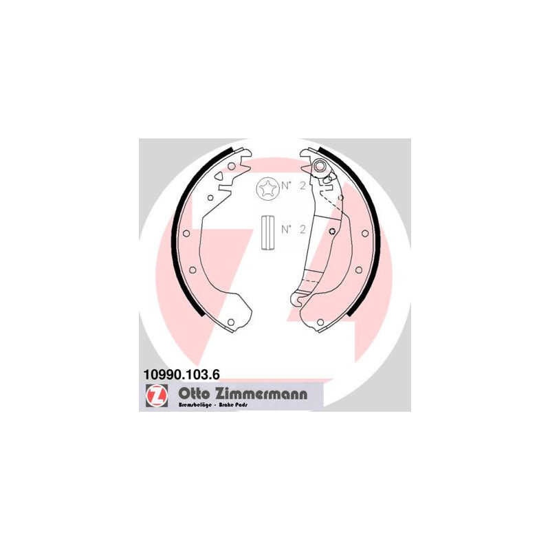 ZIMMERMANN 10990.103.6 Brake Shoe Set Rear for