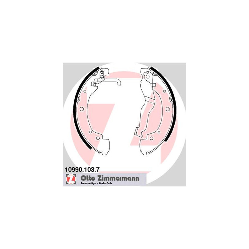 ZIMMERMANN 10990.103.7 Brake Shoe Set Rear for