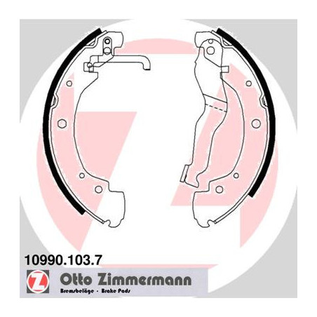 ZIMMERMANN 10990.103.7 Brake Shoe Set Rear for