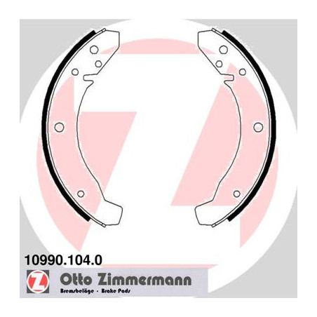 ZIMMERMANN 10990.104.0 Zestaw szczęk hamulcowych dla