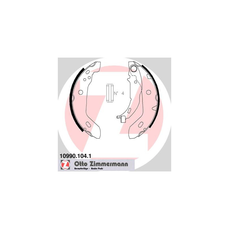 ZIMMERMANN 10990.104.1 Jeu de mâchoires de frein pour